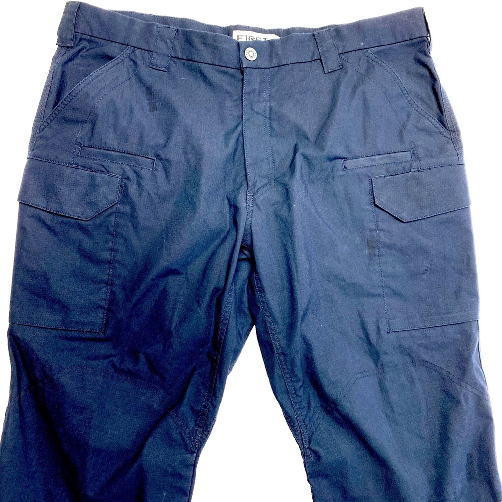 First Tactical Pants Mens 42x30 Black Cargo Heavy Duty Ripstop EMS